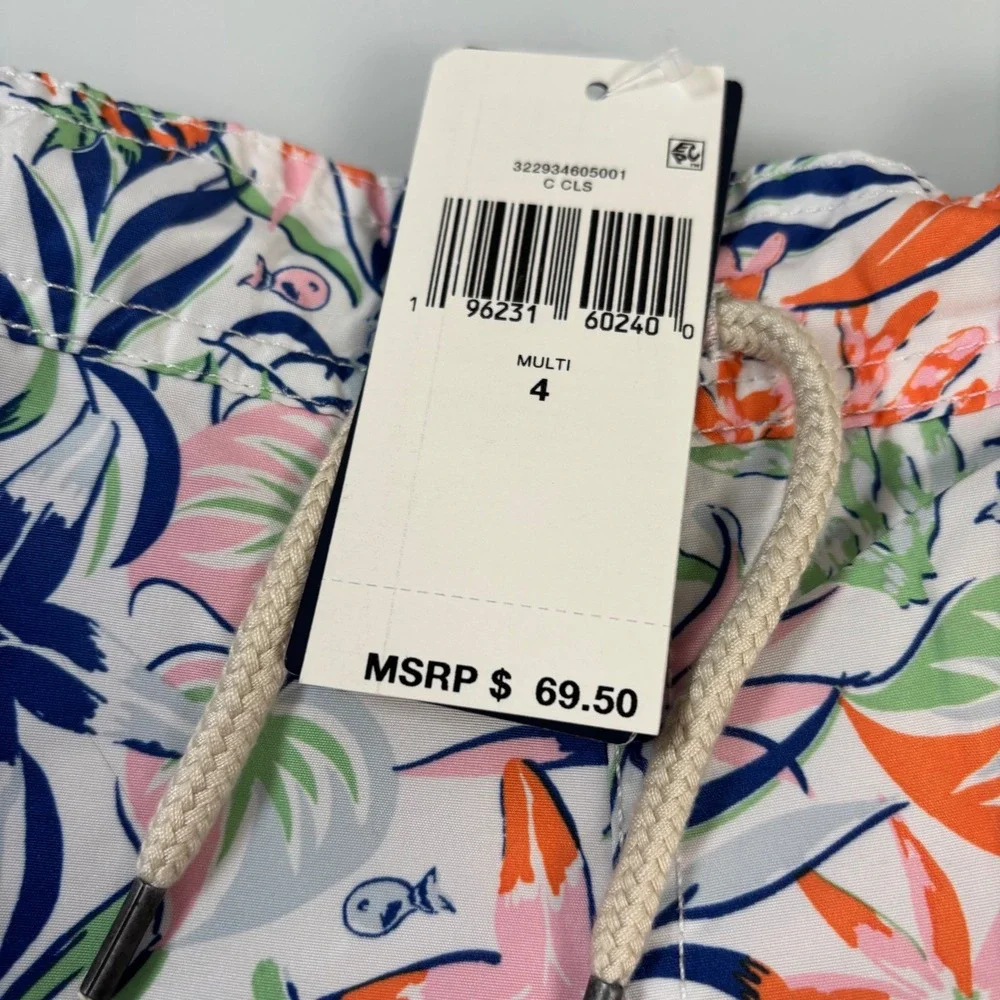 Polo Ralph Lauren Boys 4 Multi Print Swim Trunk New Tropical Floral Seahorse